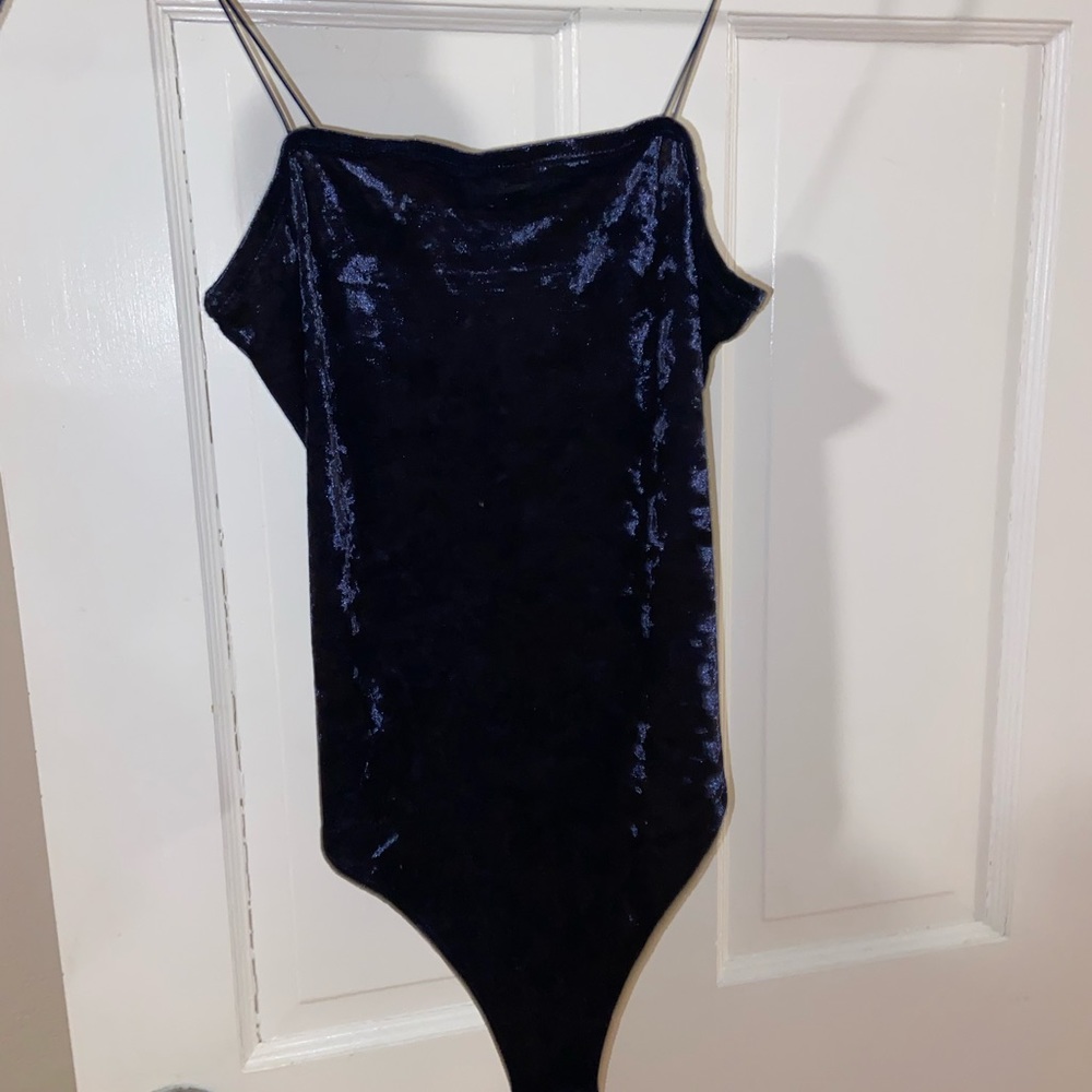 Garage blue velvet bodysuit size M